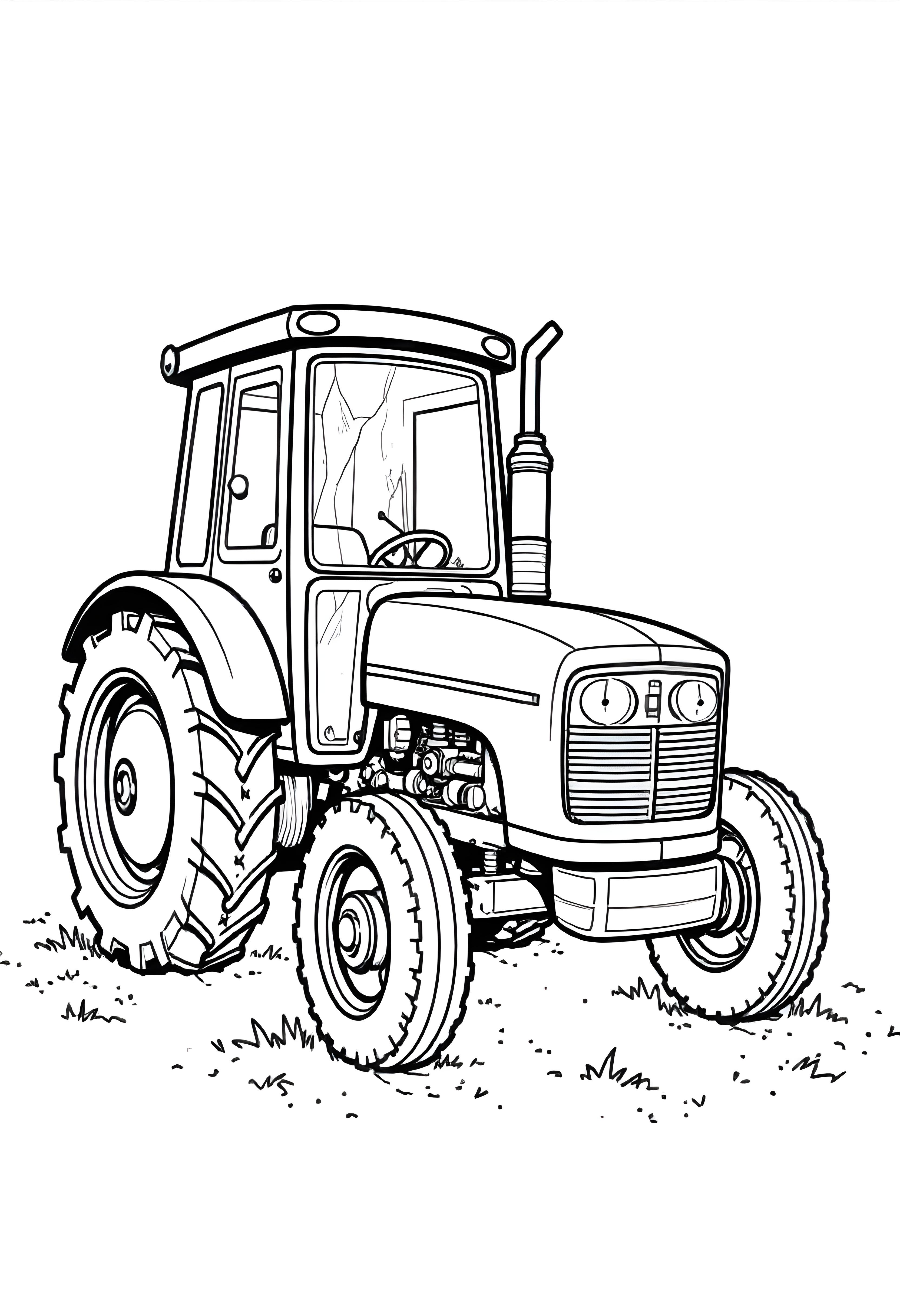 Vintage Tractor coloring page